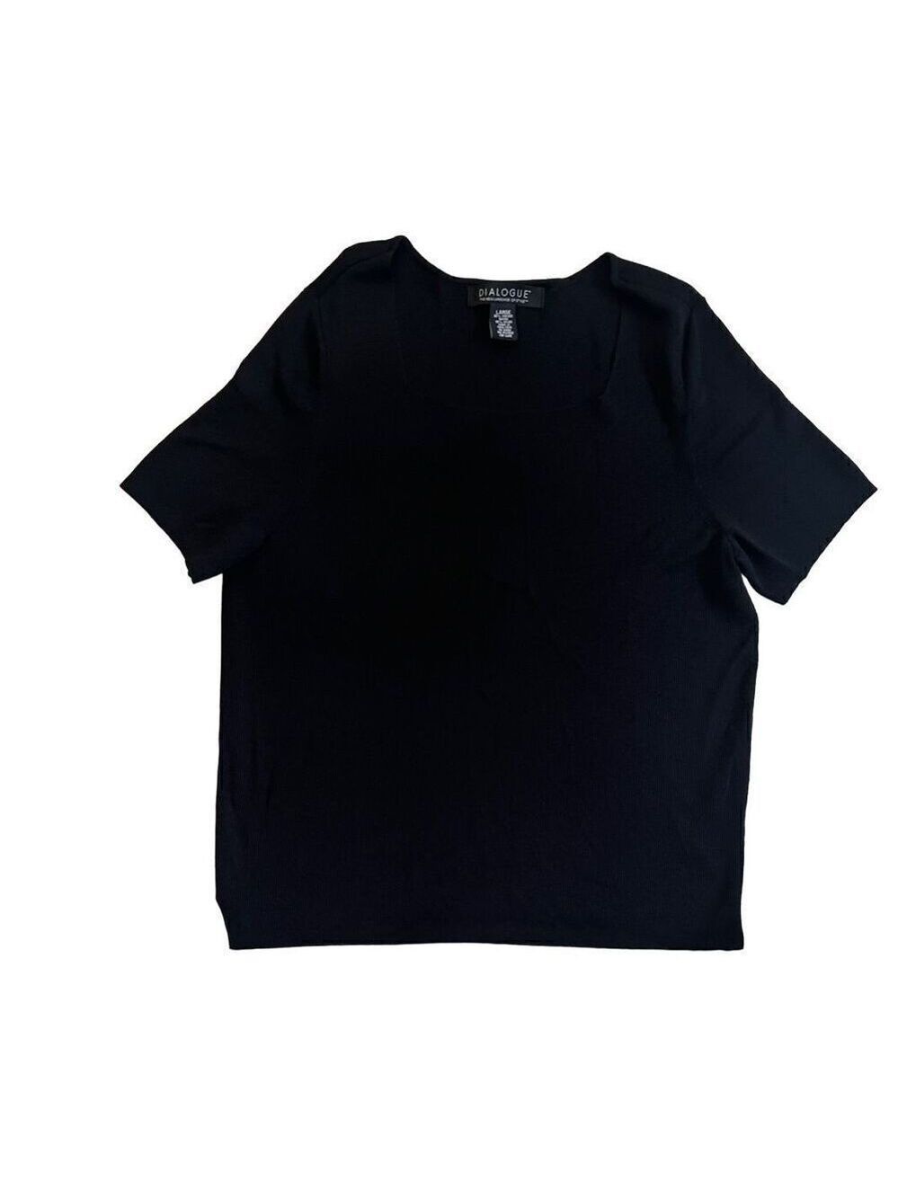 Dialogue Short Sleeve Square Neck Pullover Top Vintage size L